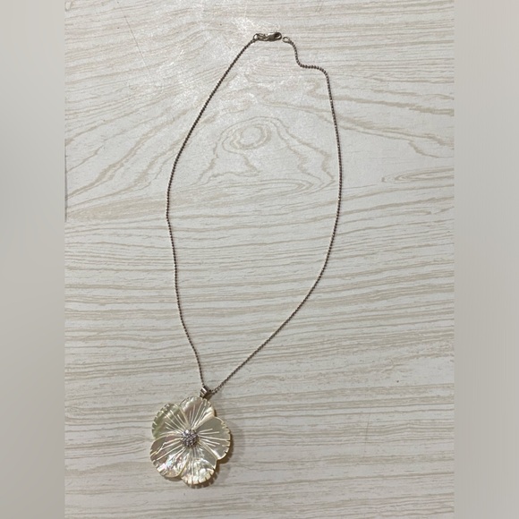 Sterling silver chain flower mother of pearl - Picture 1 of 4